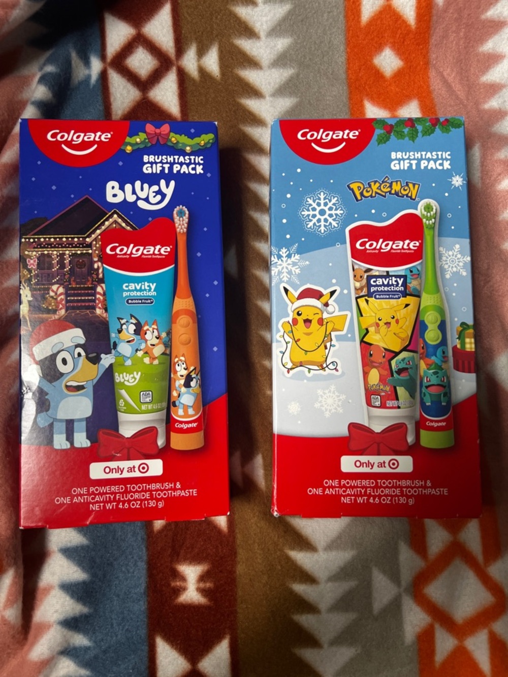 Colgate Kids Bluey & Pokémon Holiday Toothbrush Gift Pack - Orange & Green